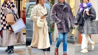 WINTER 2024 MILANESE ON SHOPPING WALK 🇮🇹MILAN STREET FASHION ❄️ITALIAN STREET STYLE #vanityfair