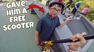 GIVING RANDOM KID A BRAND NEW SCOOTER!