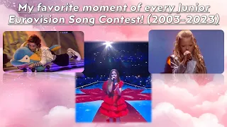 MY FAVORITE MOMENT of every Junior Eurovision Song Contest! (2003-2023) | JESC