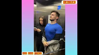 Girls Surprised Shmskee| Bodybuilder Elevator Prank