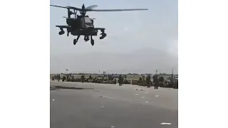 AH-64 Apache Helicopter Clears Runway At Kabul Airport