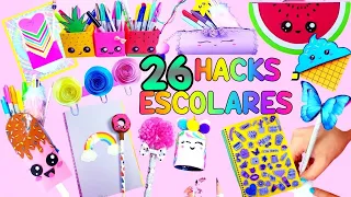 DIY: 26 MATERIAIS ESCOLARES DIVERTIDOS E ÚTEIS! DE VOLTA AOS HACKS ESCOLARES