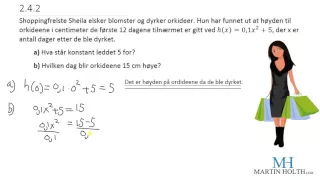 Matematikk 1P - Funksjoner - 2.4.2- Tekstoppgave