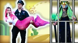 CRIANÇA FINGE BRINCAR DE POLICIAL E SALVA SEREIA - KIDS PRETEND PLAY WITH POLICE COSTUME