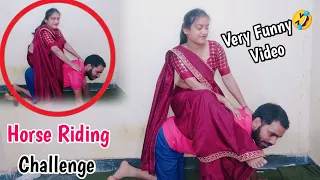 Horse Riding Challenge॥ Very Funny🤣 Video॥ Saree Vlog @mannoovlogs0426