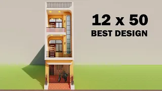 Small 3D 6 bedroom house plan,3D 12*50 makan ka naksha,12x50 new house plan,3D ghar ka naksha