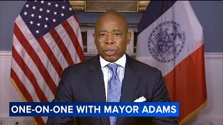 Mayor Adams talks search for stabbing suspect and migrant crisis