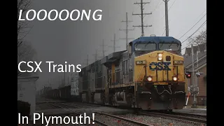 LONG CSX Trains In Plymouth!