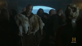 Vikings  S4E17 Bjorn Saves Largetha from being killed by Ivar and Ubbe