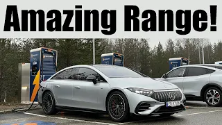 Mercedes EQS53 AMG | Motorway Range Test