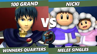 Valhalla IV - 100 Grand (Marth) Vs. Nicki (Ice Climbers) Smash Melee - SSBM