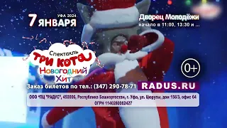 7.01.2024 г.Уфа, Дворец молодёжи«Три кота: Новогодний хит». Новое, большое, озорное новогоднее шоу!