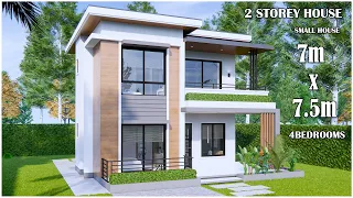 Beautiful Small House | 7m x 7.5m 2storey with 4 Bedrooms (Simple and Elegant)