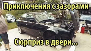 BMW e34 540i Установка переднего крыла Настройка зазоров капота Разобрали дверь и офигели! #80