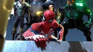 "Spider-Man Remastered PC Gameplay | Surrounded by Danger: Spidey's Intense Enemy Encounters"