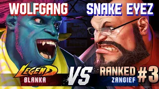 SF6 ▰ WOLFGANG (Blanka) vs SNAKE EYEZ (#3 Ranked Zangief) ▰ High Level Gameplay