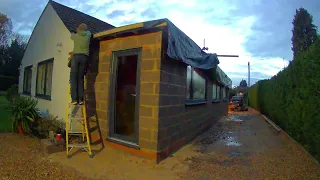 House Extension Build in Surrey Time lapse Part 4. Windows and roof Finish