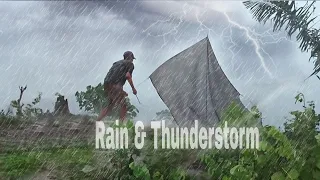 SUPER AMAZING❗ ⛈️ HEAVY RAIN CAMPING WITH THUNDERSTORM - I'm scared