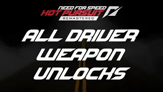 All Racer Weapon Upgrade Videos - Need for Speed Hot Pursuit Remastered