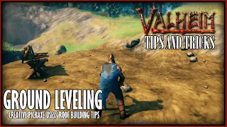 How I Level Ground Using The Hoe And Pickaxe! Building Tips| Valheim Tips and Tricks! |