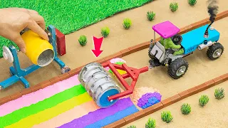 Diy tractor making mini Concrete bridge #5 | diy tractor | water pump | @KeepVilla | Miniature Farm