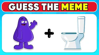 Guess The SKIBIDI TOILET Meme By Emoji | Grimace Shake, We Live, We Love, We Lie, MrBeast, Otamatone