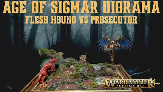 Age of Sigmar Duel Diorama: Flesh hound of Khorne VS Stormcast Eternal Prosecutor
