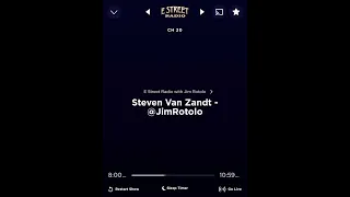 Little Steven on E street radio.  August 9, 2023 talking about tour and teachrock