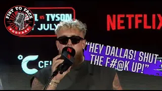 #jakepaul “HEY DALLAS! SHUT THE F#@K UP! BUNCH OF B*****S!" 2 HOSTILE [Dallas] crowd! #miketyson