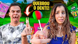 PROVAMOS OS DOCES MAIS BIZARROS DE TODOS E O LUIZ QUEBROU O DENTE!