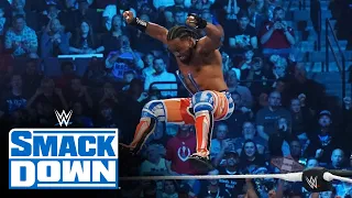 Xavier Woods delivers an incredible leg drop to Gunther off the top rope