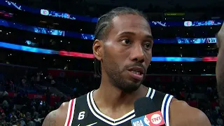 Kawhi Leonard got really into this postgame interview 😂