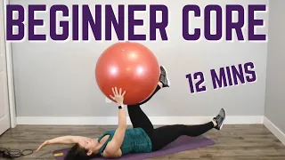 12 MIN BEGINNER CORE Workout | STABILITY BALL (Form Cues)