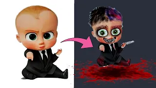 Boss Baby Glow Up As Zombie Horror Version-The Movie Character Glow Up Transformation