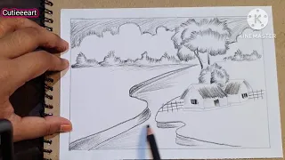 Scenery drawing tutorial ||Easy drawing step by step