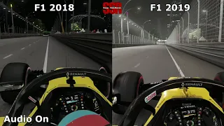 F1 2019 vs F1 2018 Singapore Comparison