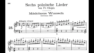 Liszt: 6 Chants polonais de Frédéric Chopin, S.480 - 1. The Maiden's Wish (Cziffra)