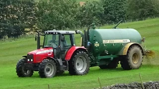 Spreading Slurry with Massey Ferguson 6465 & Major