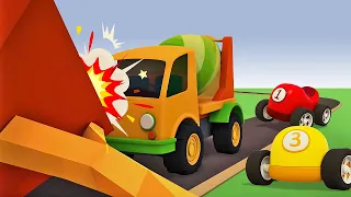 The cement mixer needs help! Full episodes of Helper Cars cartoon for kids. Cars and trucks for kids