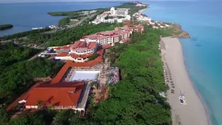 DJI Phantom 3 drone flying over Varadero beach, Cuba