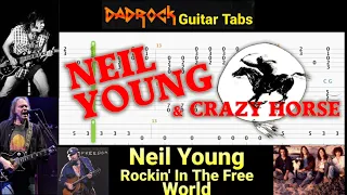 Rockin' In The Free World - Neil Young - Guitar + Bass TABS Lesson (Request)