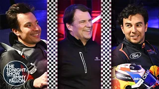 Jimmy, Jim Farley and Sergio “Checo” Pérez Race Go-Karts in Partnership with Ford | The Tonight Show