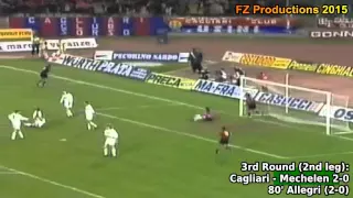 1993-1994 Uefa Cup: Cagliari Calcio All Goals (Road to Semifinals)