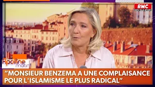 Marine Le Pen s'exprime sur la polémique Benzema - Darmanin