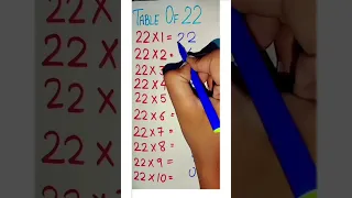 Table of 22 #LearningIsFunWithDivya #shorts #maths #trending #youtubeshorts #explore #tables