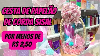 PASSO A PASSO COMO FAZER CESTA DE PAPELÃO COM ALÇA DE SISAL