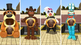 ENTERING ALL FREDY CHICA ROXY BONNIE NEW FNAF ANIMATRONICS FNAF SECURITY BREACH RUINED DLC In GMOD