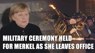 German held ceremony for Angela Merkel, saying thanks and farewell to her 16-year in office!