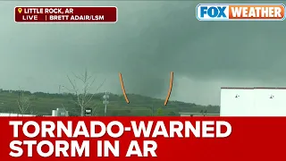 Tornado-Warned Storm Moves Through Little Rock, AR