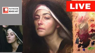 Realistic oil painting tutorial - Monica Bellucci